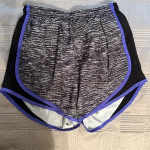 Nike shorts - black and white with purple trim.
